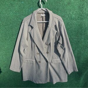 Maurices Black and White Houndstooth Double Breasted Blazer
